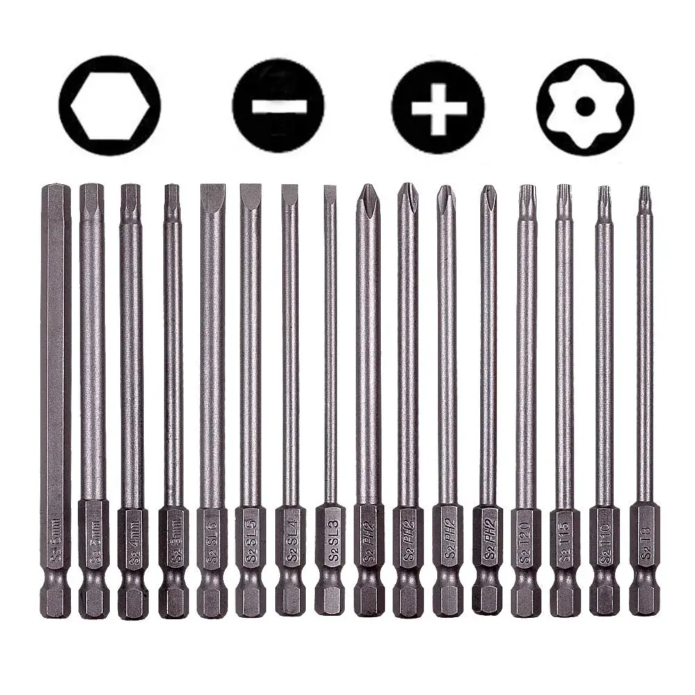 Rocaris 16-Piece Magnetic Screwdriver Bit Set 100mm (3.93") | S2 Steel for Power Tools - main product image