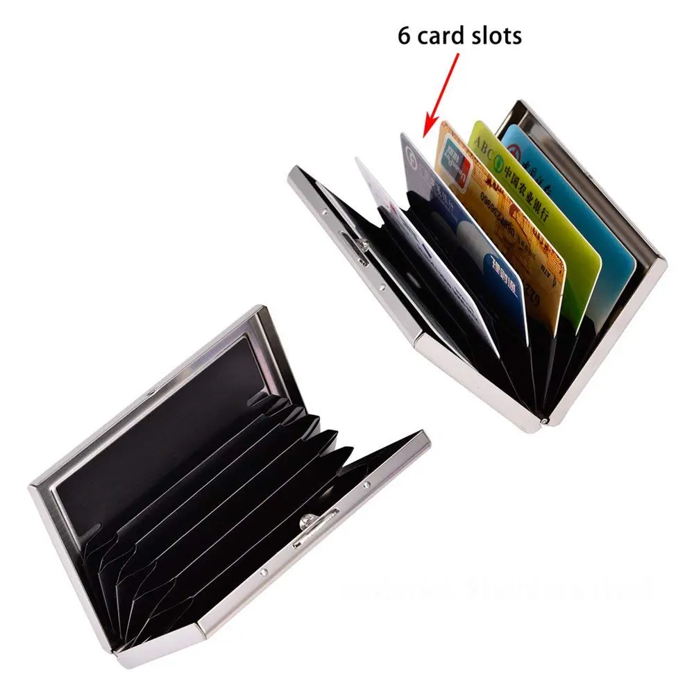 OFIXO Credit Card Holder Protector Stainless Steel Slim Wallet for Women or Men | RFID Blocking & Ultra Slim (9.5 x 6.5 x 1.2 cm) - view 11