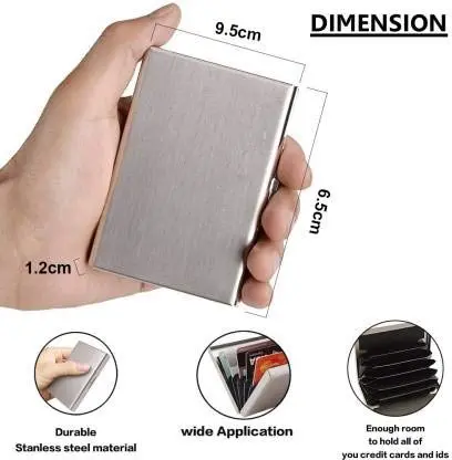 OFIXO Credit Card Holder Protector Stainless Steel Slim Wallet for Women or Men | RFID Blocking & Ultra Slim (9.5 x 6.5 x 1.2 cm) - view 5