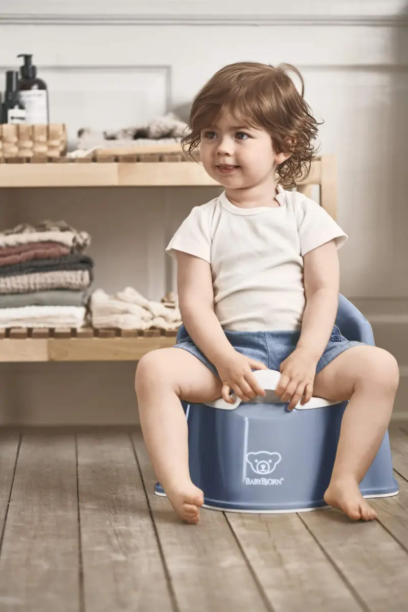 BabyBjörn Potty Chair, Deep Blue/White | Easy-to-Clean, Non-Slip, Removable Inner Potty - view 2