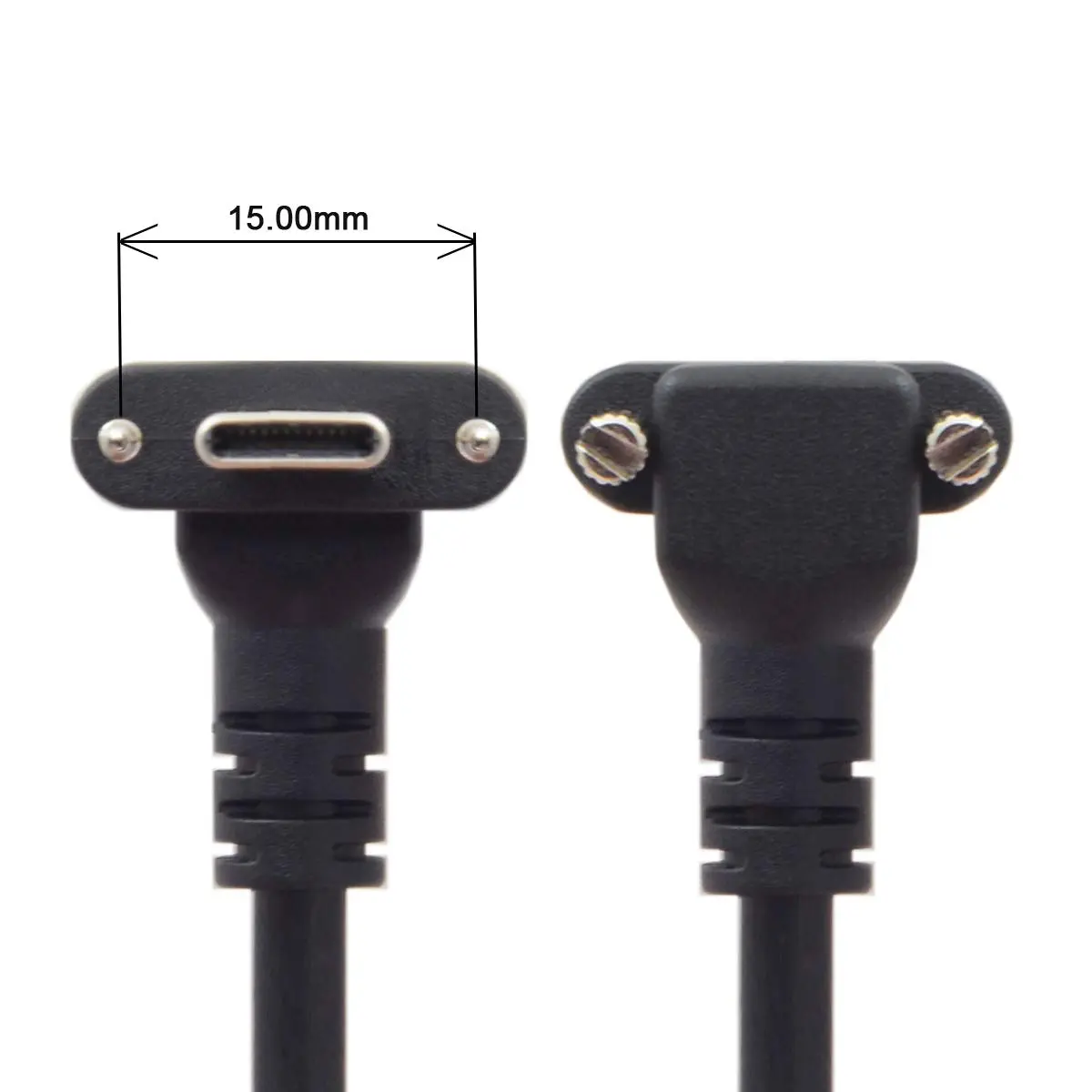 JSER USB 3.1 Type-C Dual Screw Locking Data Cable 1.2m | 90° Up/Down Angled Connector for Camera - view 5