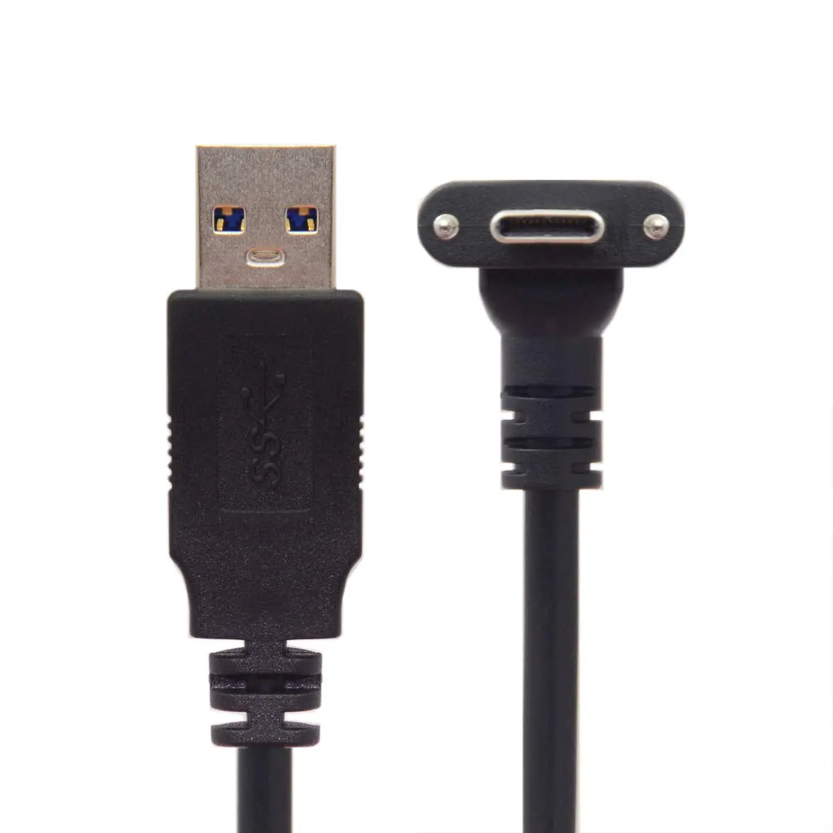 JSER USB 3.1 Type-C Dual Screw Locking Data Cable 1.2m | 90° Up/Down Angled Connector for Camera - view 9