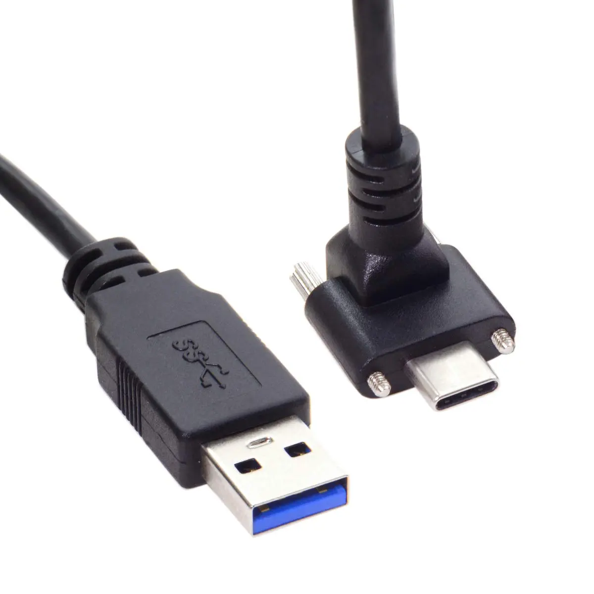 JSER USB 3.1 Type-C Dual Screw Locking Data Cable 1.2m | 90° Up/Down Angled Connector for Camera - view 4