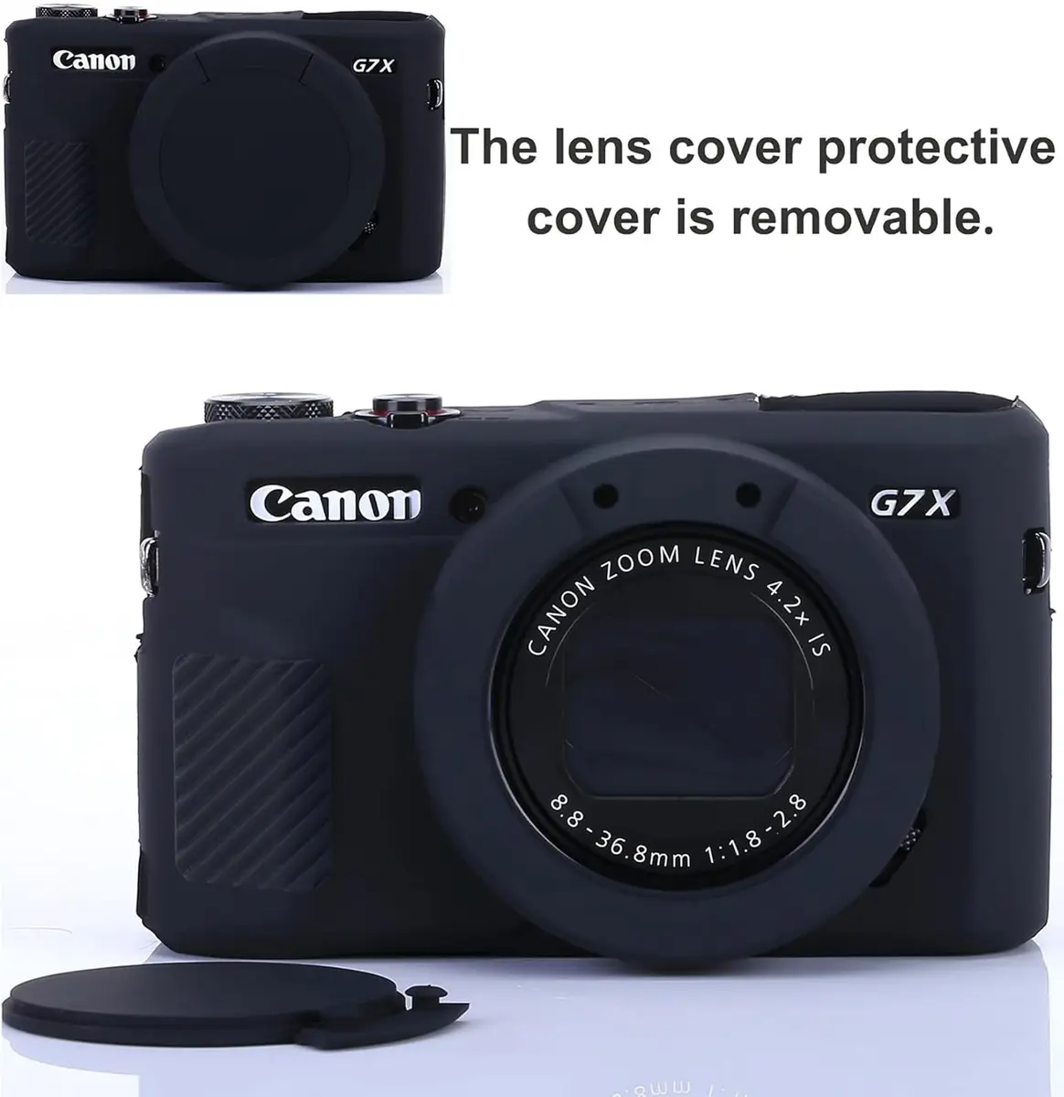 Yisau Silicone Camera Case for Canon PowerShot G7X Mark II & G7X | Black (1.44 oz) - view 5
