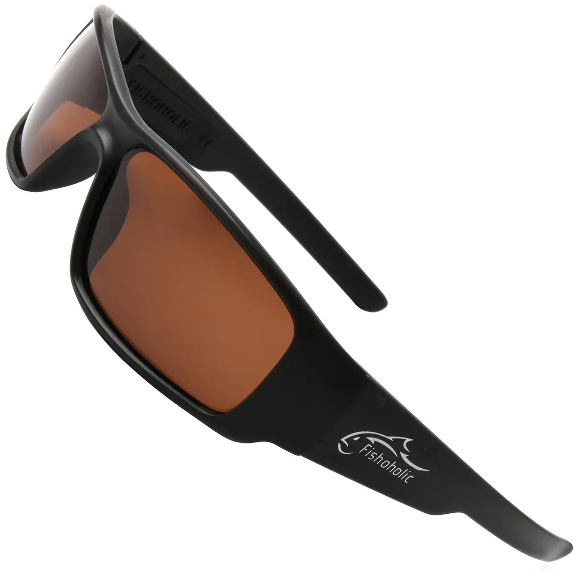 Fishoholic Polarized Fishing Sunglasses with Amber Lens & Matte Black Frame | UV400 Protection, 120mm Arm - view 5