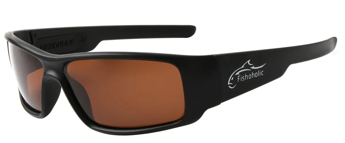 Fishoholic Polarized Fishing Sunglasses with Amber Lens & Matte Black Frame | UV400 Protection, 120mm Arm - view 9