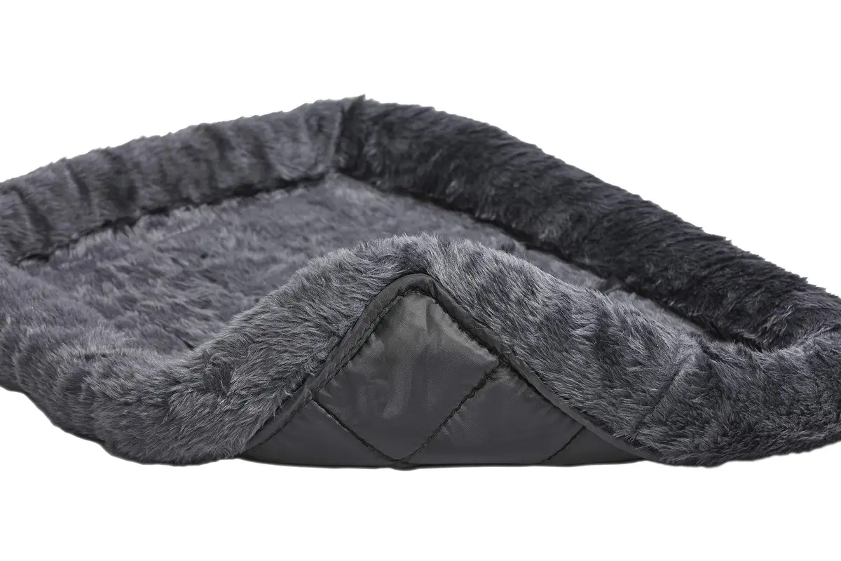 New World Pet Bed - Gray Faux Fur Bolster, 48 x 30 inches | Extra-Large Support & Comfort - view 2