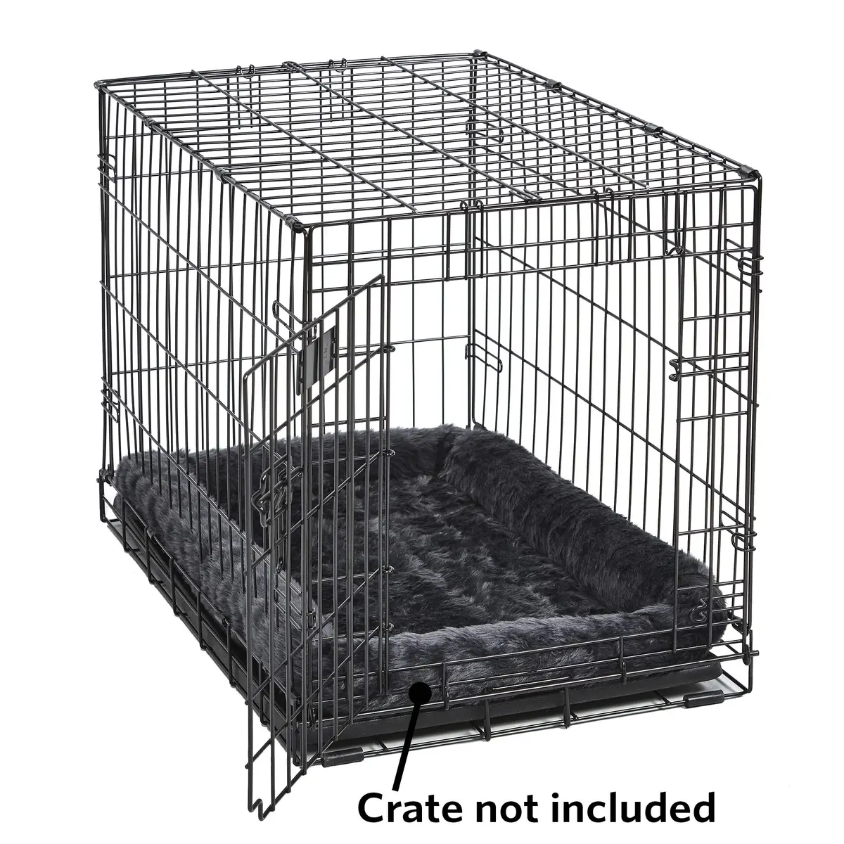New World Pet Bed - Gray Faux Fur Bolster, 48 x 30 inches | Extra-Large Support & Comfort - view 4