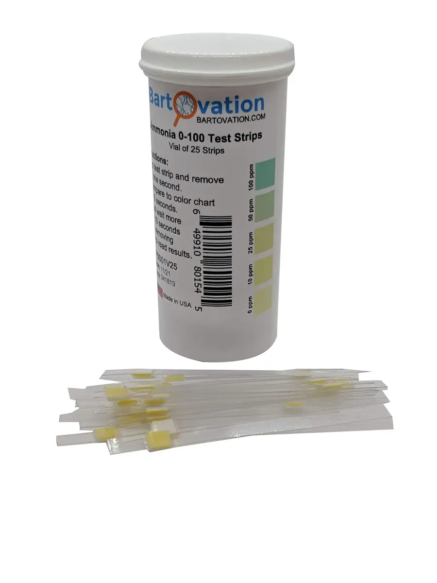 Bartovation Ammonia Test Strips 0-100 ppm Vial of 25 Strips | Industrial Water Quality Testing - view 2