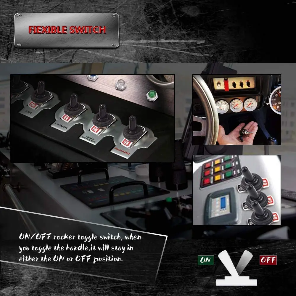 COROTC 125V 8 Pack Toggle Switches | Waterproof 20A Heavy Duty SPST - view 7