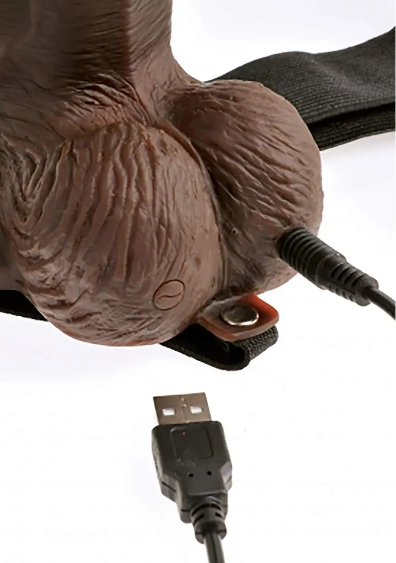 Pipedream Products Fetish Fantasy Series 8" Hollow Rechargeable Strap-on with Remote, Brown - view 5