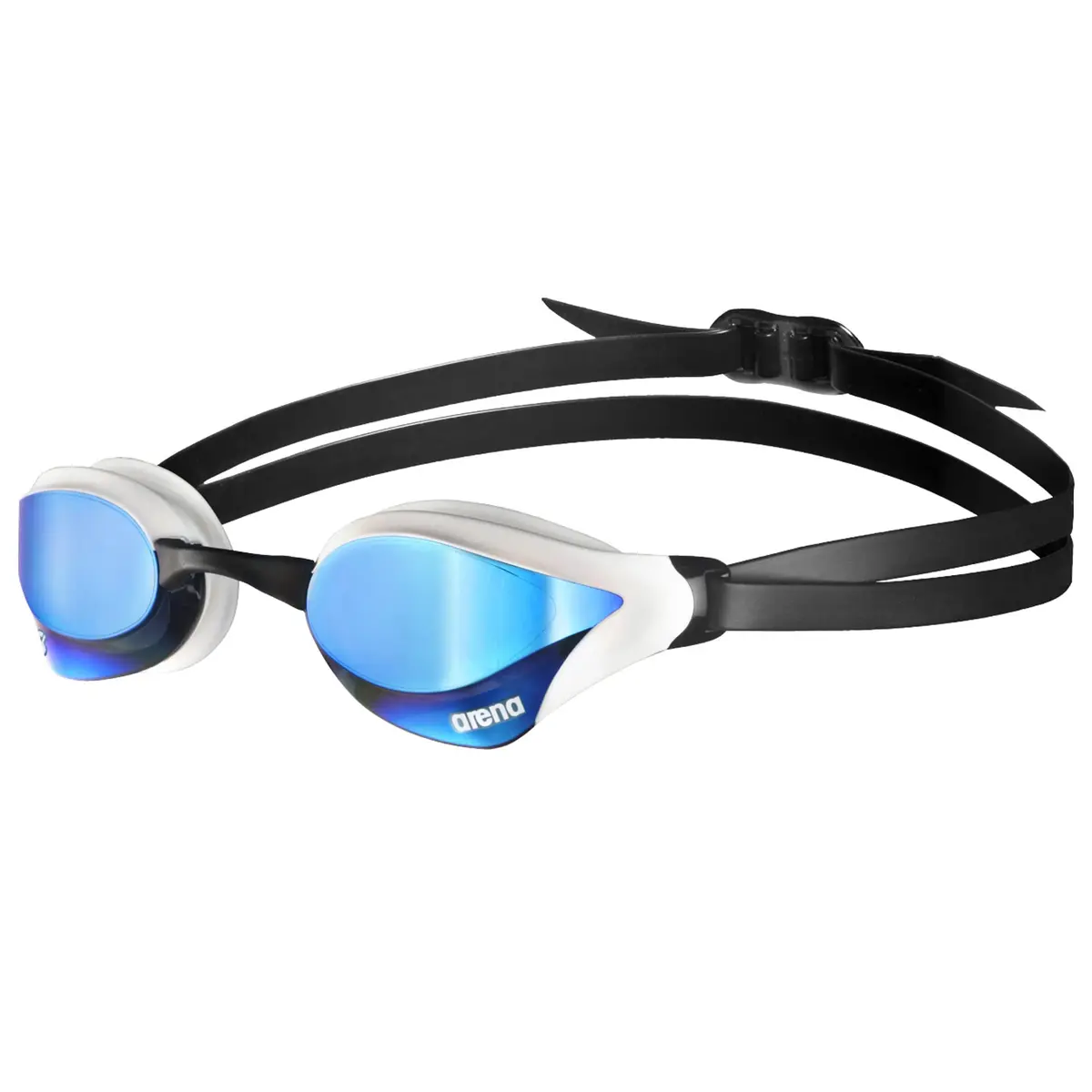 ARENA Unisex Cobra Core Swipe Racing Swim Goggles Pro Competitive Swimmers Adult Men Women Anti-Fog Coating Polycarbonate Hard Mirrored Lens, Blue/White - main product image