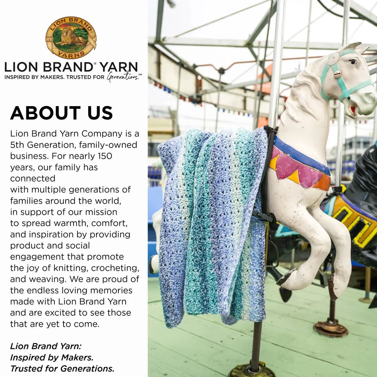 Lion Brand Yarn Mandala Ombré Yarn Tranquil Rainbow Multicolor 315m (344 yd) | Worsted Weight Acrylic for Crochet & Knitting - view 7