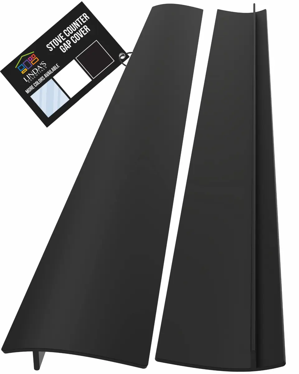 Linda's Essentials Silicone Stove Gap Covers 25 Inches (63.5 cm) Black | Seals Gaps Between Stovetop and Counter - main product image