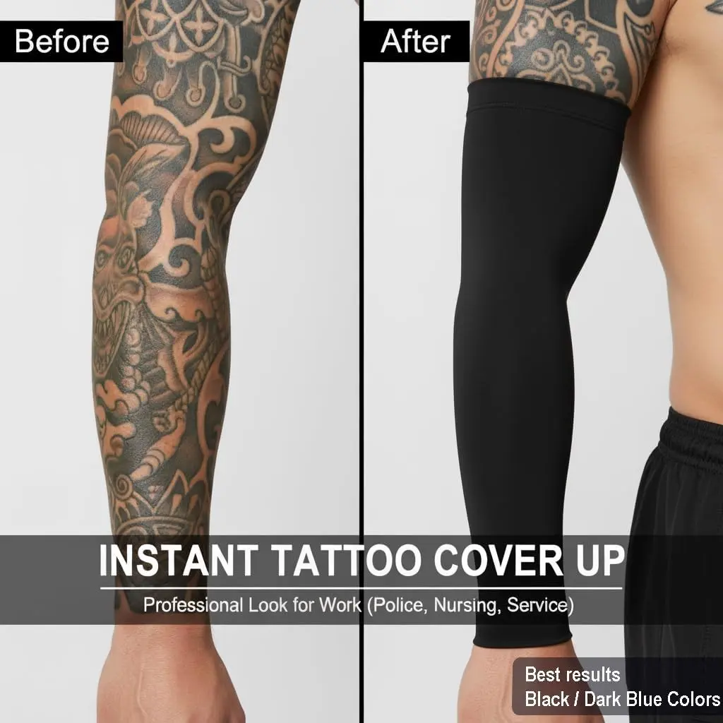 Meiyante Black Arm Sleeves with Thumb Holes & Palm Coverage | UPF 50+ Sun Protection for Men & Women - view 4