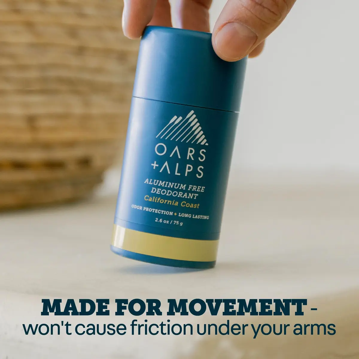Oars + Alps Aluminum Free Deodorant Stick for Men & Women, California Coast Scent, 74g (2.6oz) | Odor Absorbing & Clear Formula - view 3