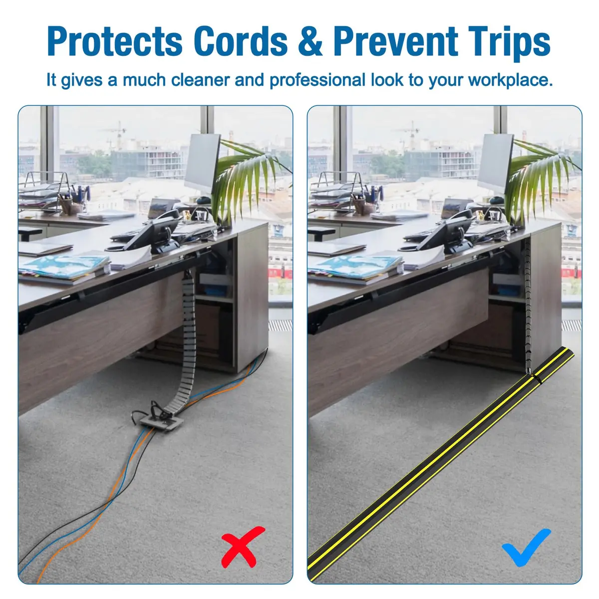 Eapele Heavy Duty PVC Floor Cable Protector Cord Cover 3.73 m (4 ft) | Prevents Trip Hazards - view 8