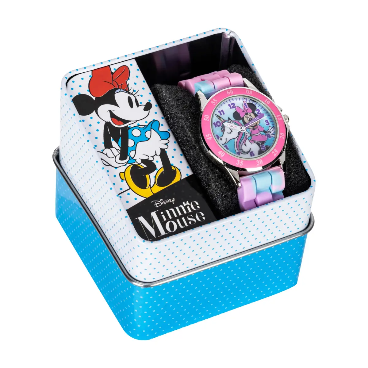 Accutime Disney Minnie Mouse Time Teacher Watch for Girls | 35mm Case, 15.5mm Rubber Strap, Pink Rotating Bezel - view 6