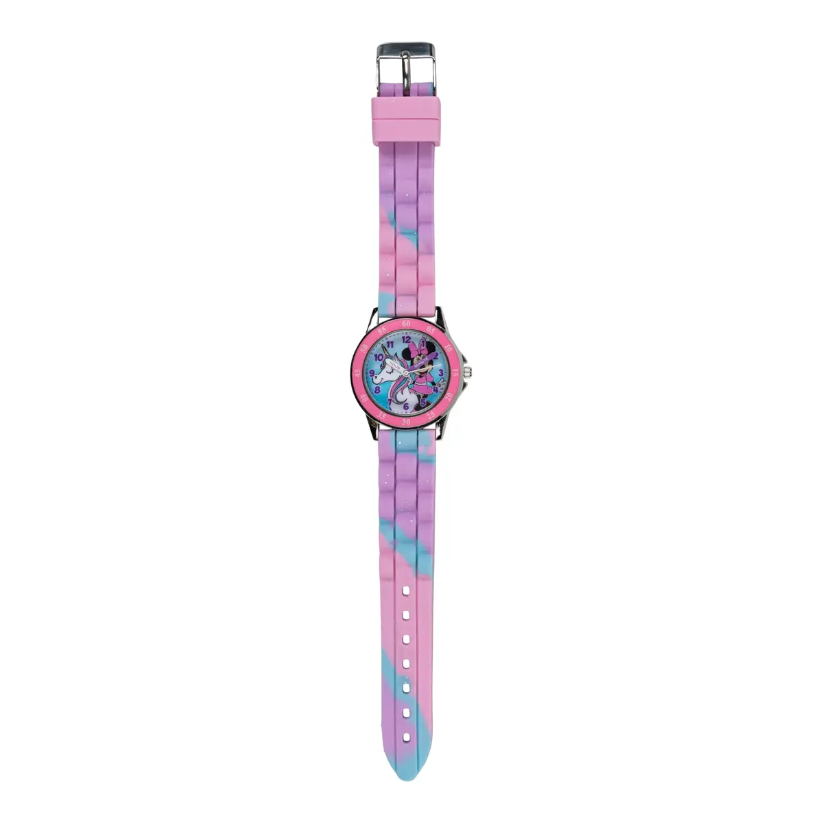 Accutime Disney Minnie Mouse Time Teacher Watch for Girls | 35mm Case, 15.5mm Rubber Strap, Pink Rotating Bezel - view 2