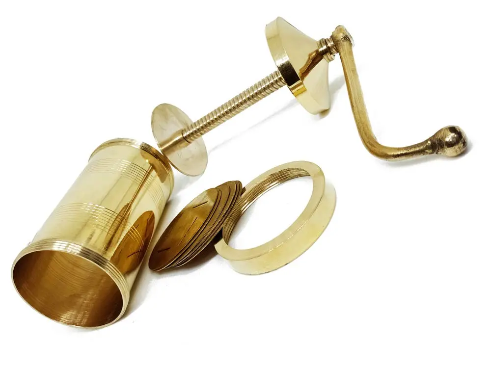 Satre Online and Marketing Manual Pasta Maker Brass | 2.5x2.5x5.6in Durable Brass - view 2