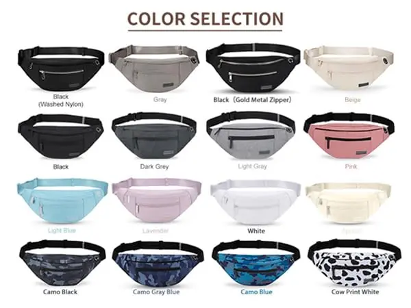 MAXTOP Large Fanny Pack for Women Men Crossbody Bag with 4-Zipper Pockets | Hands-Free, Adjustable Waist, Water-Resistant - view 8