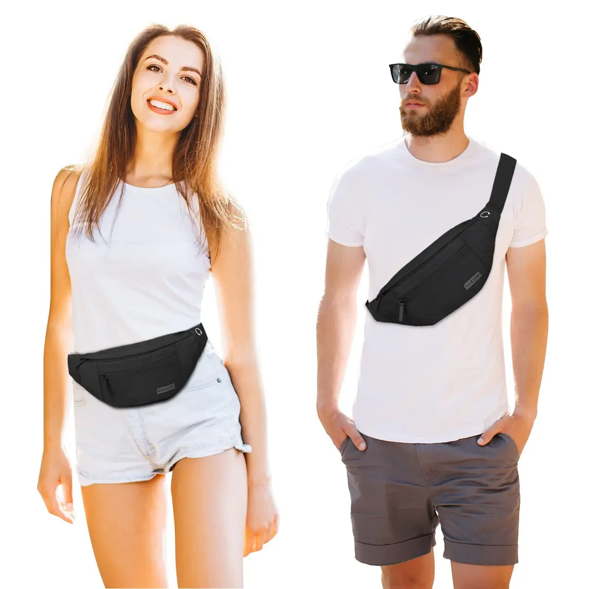 MAXTOP Large Fanny Pack for Women Men Crossbody Bag with 4-Zipper Pockets | Hands-Free, Adjustable Waist, Water-Resistant - view 2
