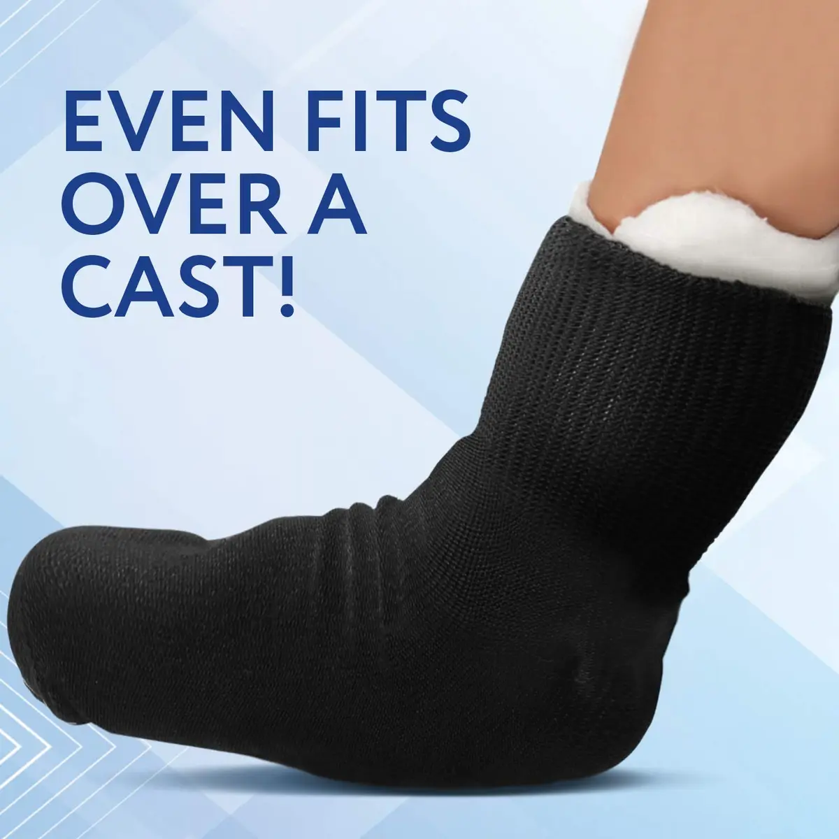 IMPRESA Extra Wide Cast Socks for Men & Women - 2 Pairs Black Ankle Socks - Stretches to 30" for Swollen Feet - view 8