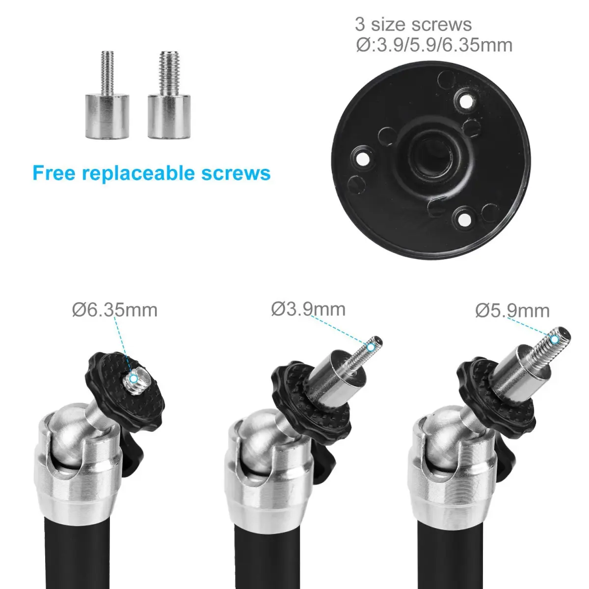 YiePhiot Black Mini Projector Mount Stand 175mm (6.89 inches) | Secure Ceiling/Wall Mount for Mini Projectors - view 3