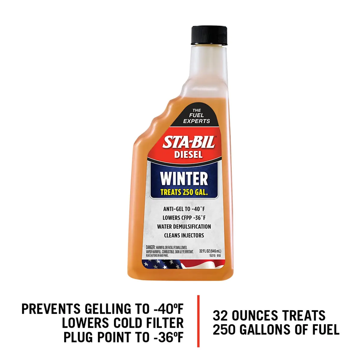 STA-BIL Diesel Winter Anti-Gel Fuel Treatment 32 fl oz | Prevents Gelling to -40°F, Removes Water, Cleans Injectors - view 2