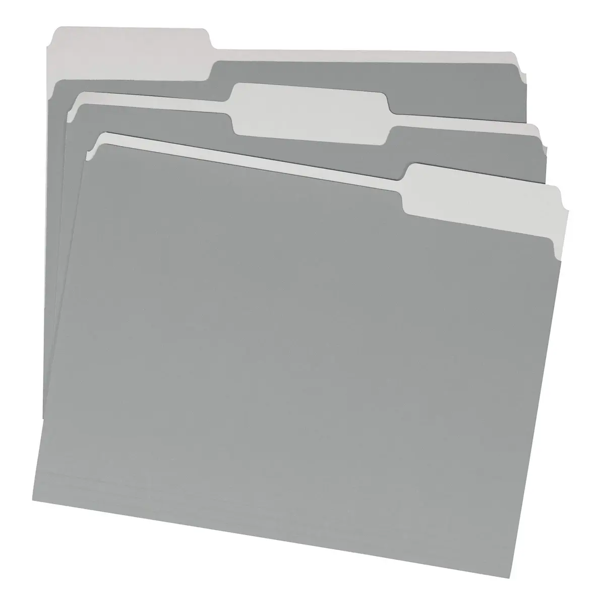 Amazon Basics File Folders for Organization, Letter Size, 1/3 Cut Tab, Gray, 36-Pack | Sturdy Paper Stock - view 2
