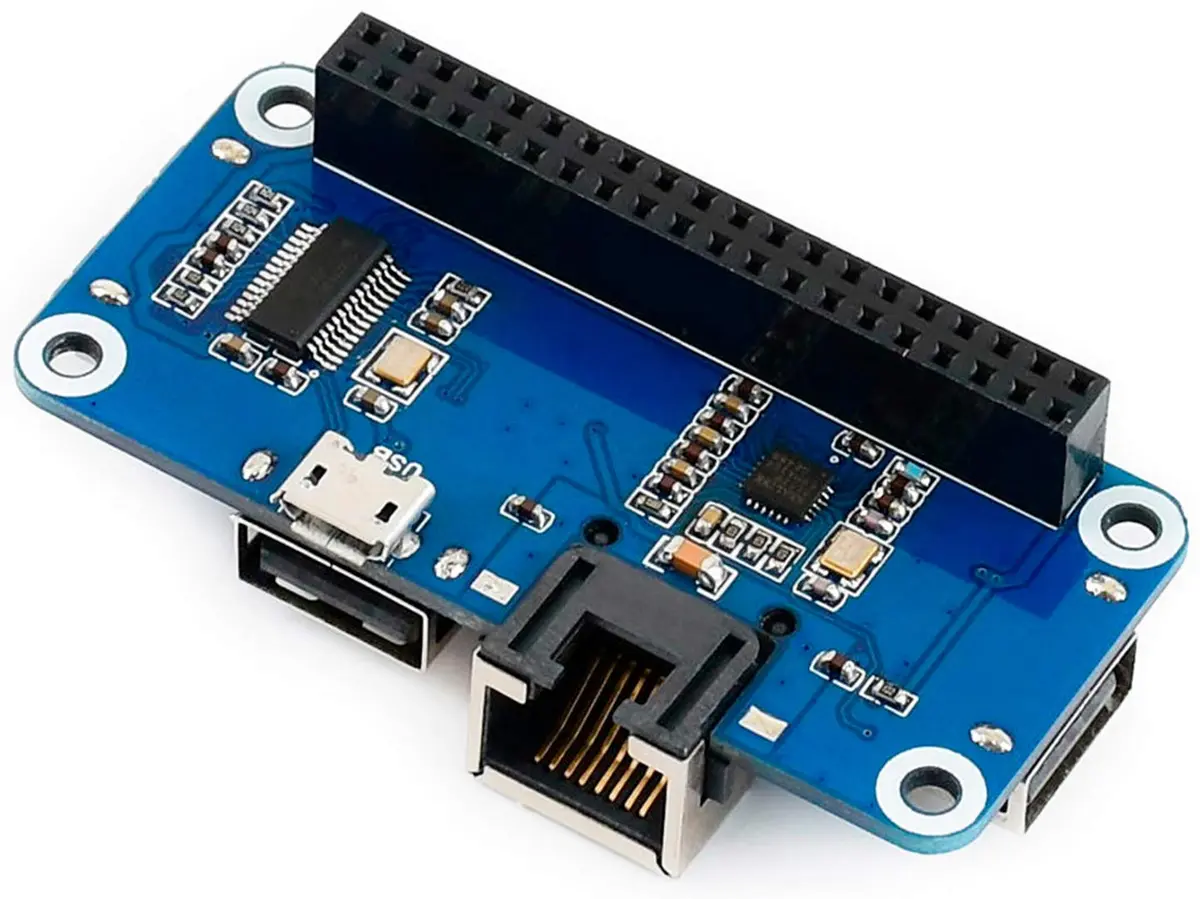 Waveshare Ethernet/USB HUB HAT for Raspberry Pi 5/4B/3B+/Zero 2W with 3x USB 2.0/1.1 Ports & RJ45 10/100M Ethernet Port | Expansion Board - view 5