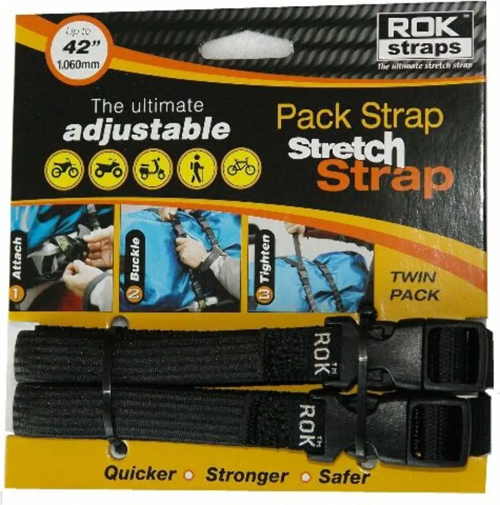 ROK Straps Adjustable Cargo Strap 12-42 Inches | Heavy-Duty Nylon Tie-Down for Motorcycles & Bikes - main product image