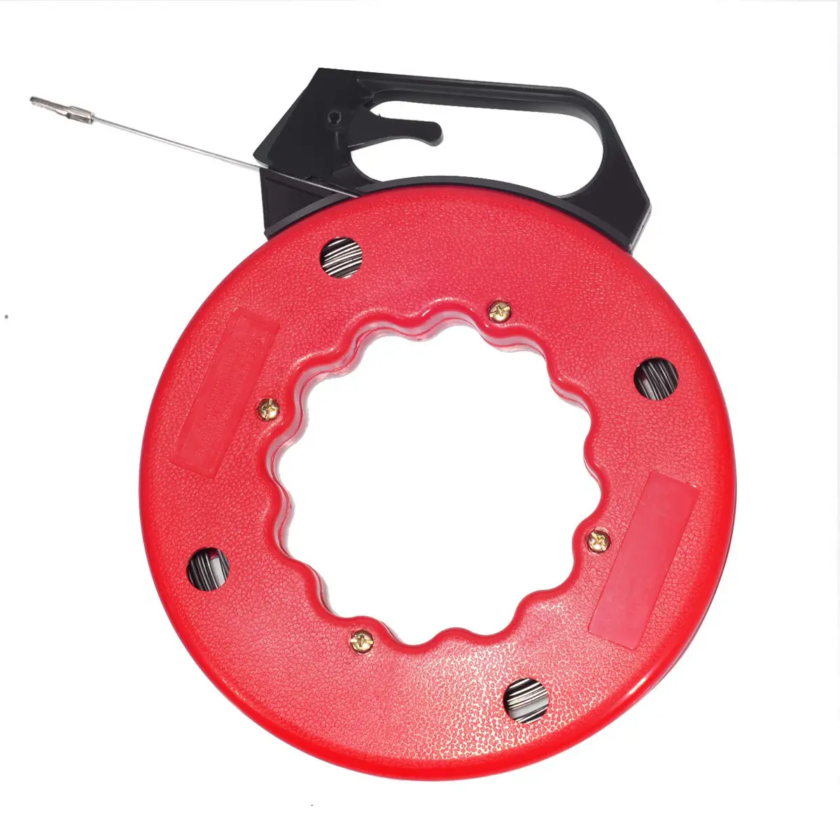 WXTOOLS 100 FT Fish Tape for Electric or Wire Puller Men Gift | Heavy-Duty Steel Reel for Conduit & Drywall - main product image