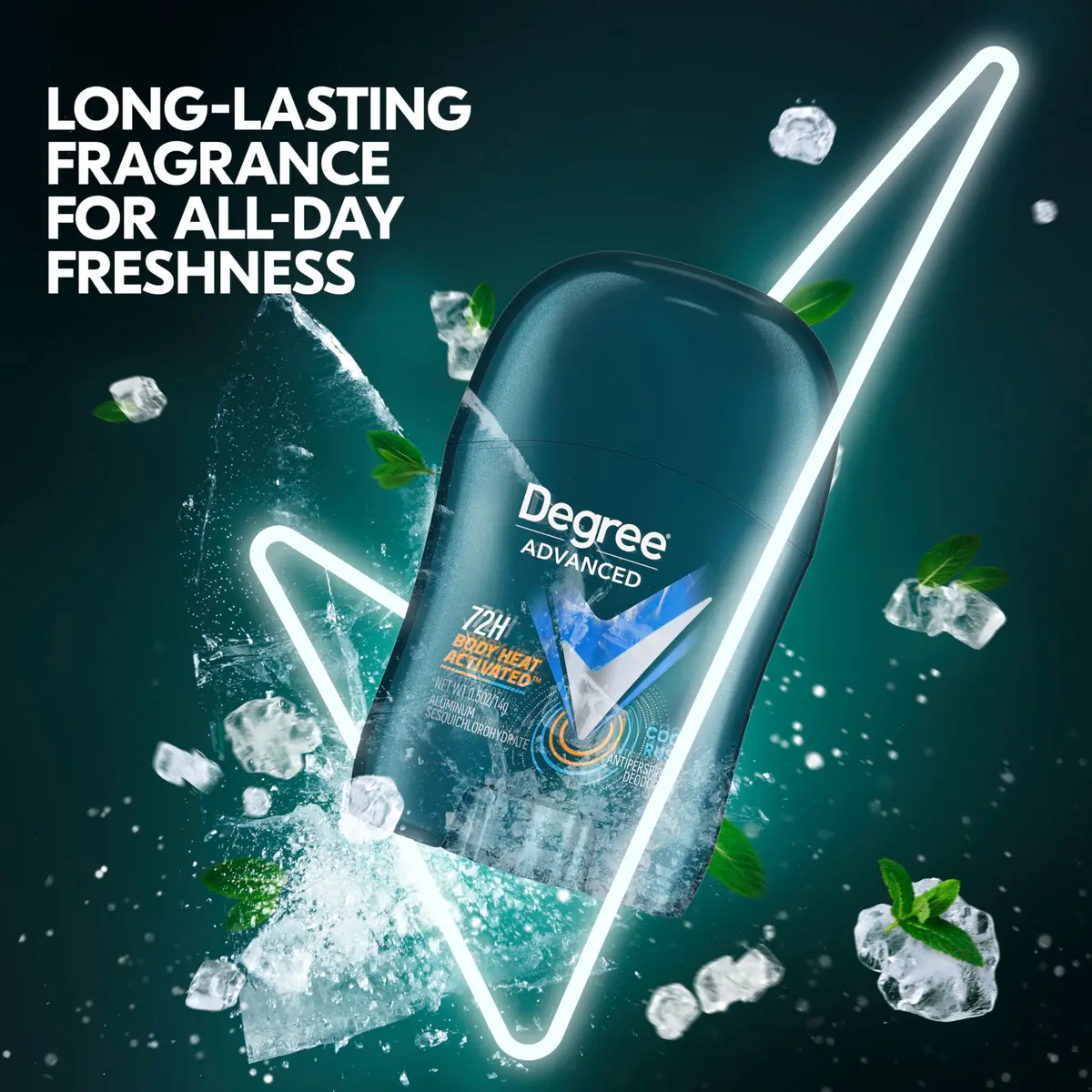 Degree Men Advanced Cool Rush Antiperspirant Deodorant Stick 0.5 oz (14.17 g) | 72-Hour Sweat & Odor Protection - view 2