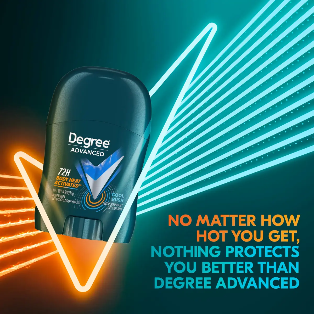 Degree Men Advanced Cool Rush Antiperspirant Deodorant Stick 0.5 oz (14.17 g) | 72-Hour Sweat & Odor Protection - view 3