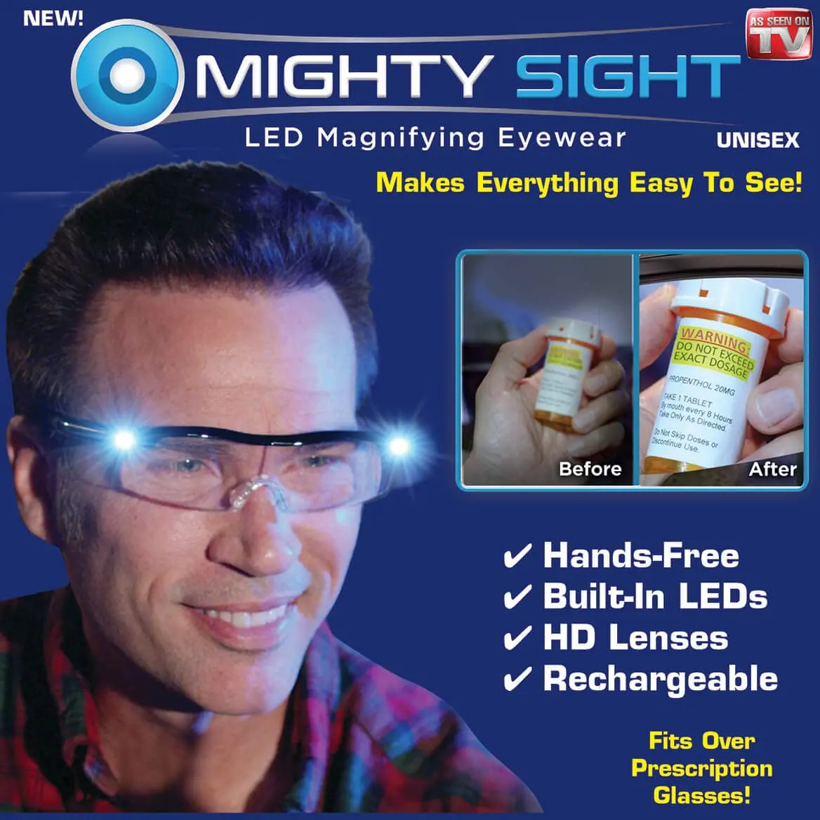 Mighty Sight LED Magnifying Eyewear 1 Count | Hands-Free 160% Magnification with Bright LEDs - view 5