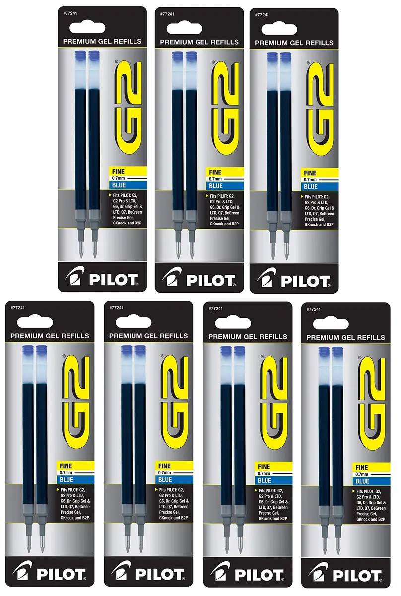 Pilot G2, Dr. Grip Gel/Ltd, ExecuGel G6, Q7 Rollerball Gel Ink Pen Refills Blue | Quick-Dry, Water-Resistant, Smear-Free - main product image