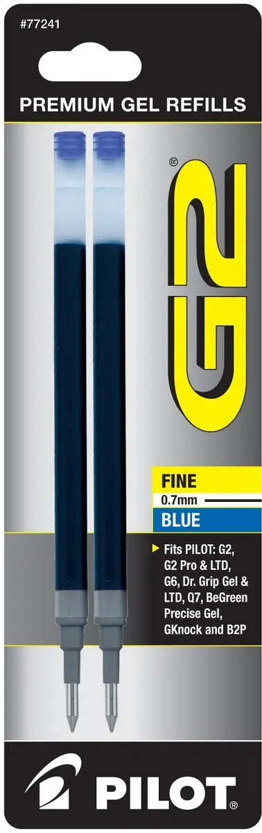 Pilot G2, Dr. Grip Gel/Ltd, ExecuGel G6, Q7 Rollerball Gel Ink Pen Refills Blue | Quick-Dry, Water-Resistant, Smear-Free - view 2