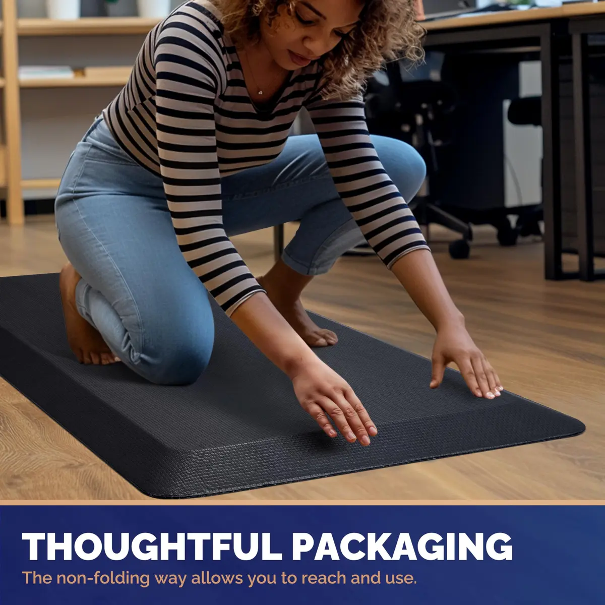 FEATOL Anti Fatigue Mat for Standing Desk & Kitchen Floor, 9/10 Extra Thick | Ergonomic Support for Long Standing - view 7