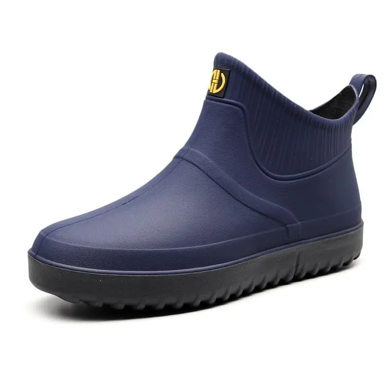 jessie Men's Blue Slip-On Waterproof Ankle Rain Boots Size 8.5 (US) | Non-Slip Rubber Work Footwear - view 5