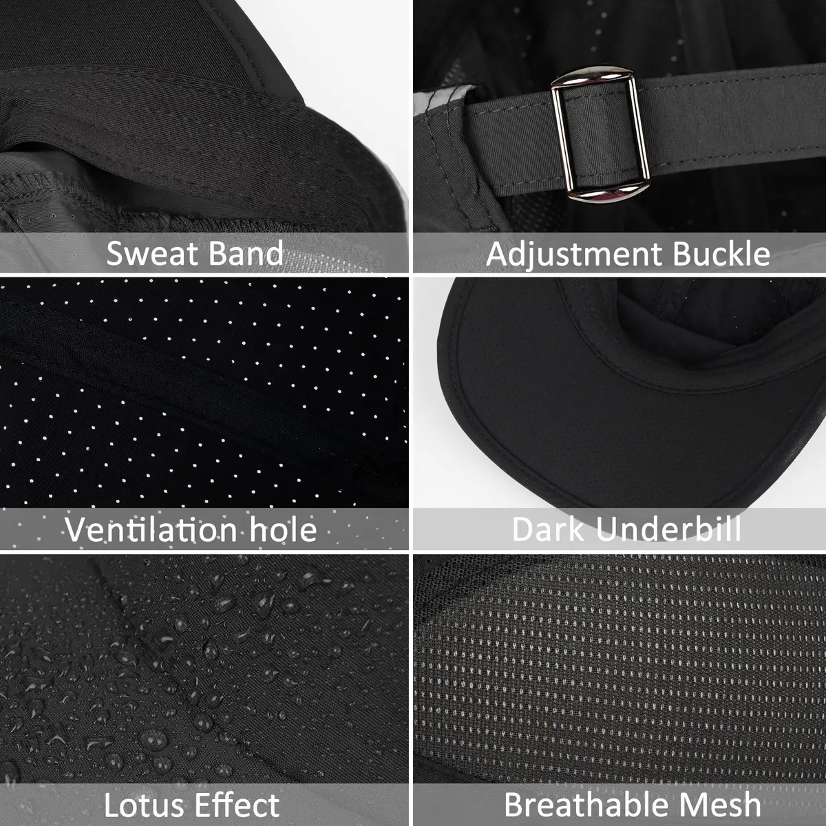 GADIEMKENSD Running Hat UPF 50+ | Breathable, Quick Dry, Reflective, Unisex Summer Sports Cap (55.9-59.7cm) - view 5
