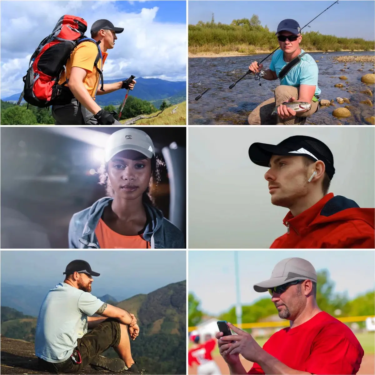 GADIEMKENSD Running Hat UPF 50+ | Breathable, Quick Dry, Reflective, Unisex Summer Sports Cap (55.9-59.7cm) - view 6
