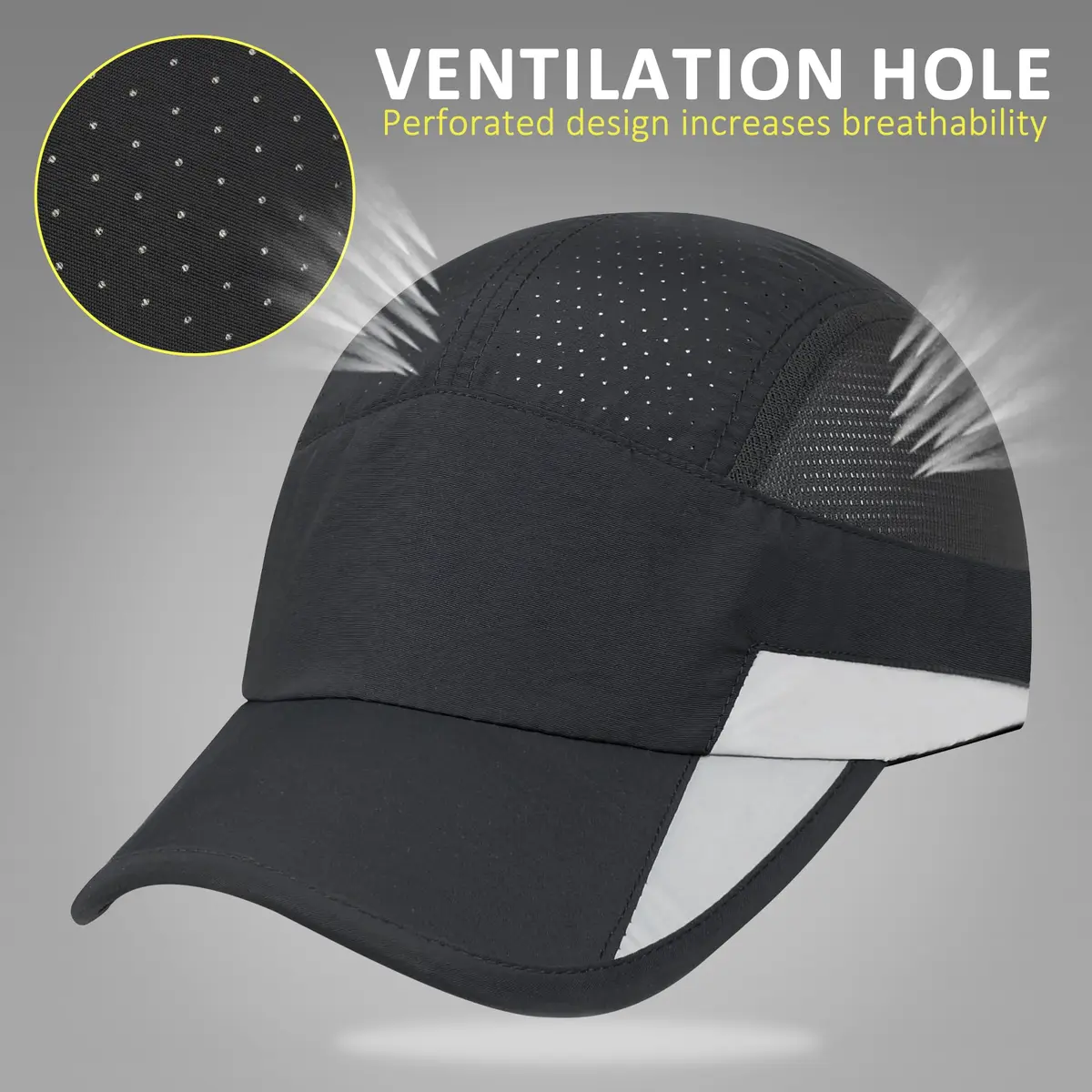 GADIEMKENSD Running Hat UPF 50+ | Breathable, Quick Dry, Reflective, Unisex Summer Sports Cap (55.9-59.7cm) - view 4