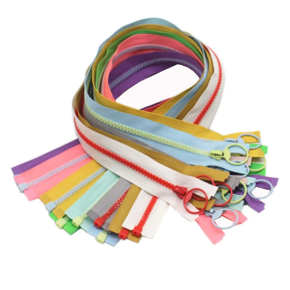 YaHoGa 10PCS 20 Inch #5 Separating Jacket Zippers for Sewing Coats | Plastic, Left-Handed, 10 Colors - main product image