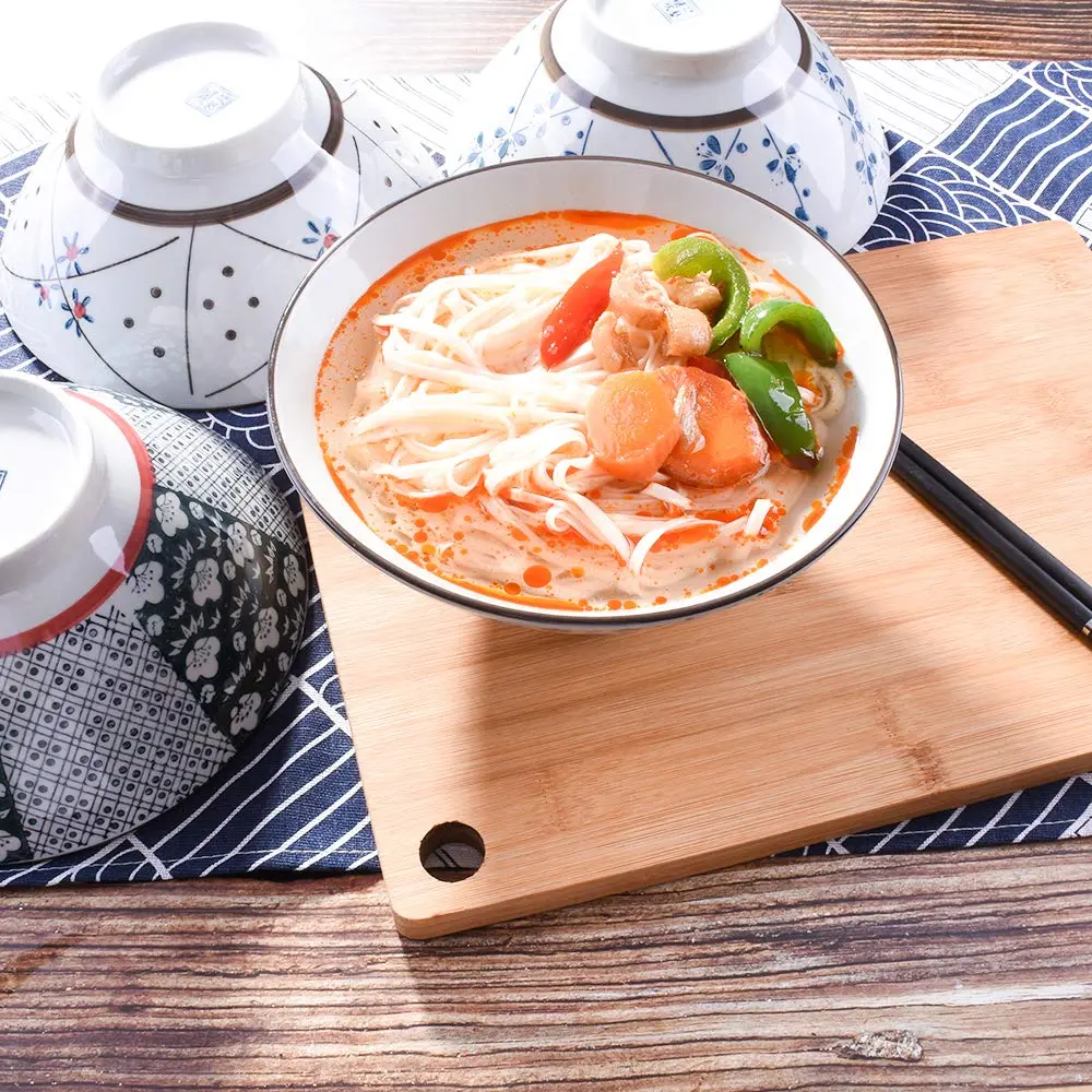 Cerficer Japanese Ceramic Ramen Bowl Set of 2 | 7.5 Inch Deep Soup Bowls, 34.6 OZ, Microwave & Dishwasher Safe - view 2