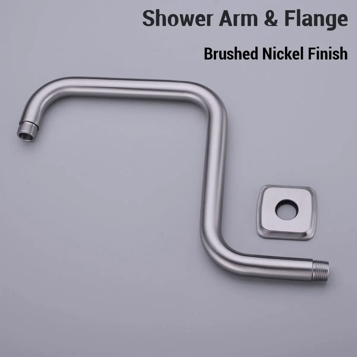 TRUSTMI Shower Arm with Flange, 13 Inch Stainless Steel, Brushed Nickel | High Rise Rainfall Extension - view 3