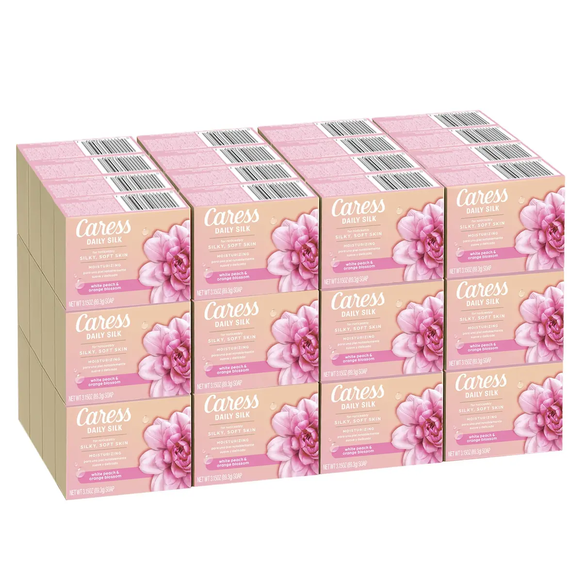 Caress Moisturizing Body Soap for Women, Silky Soft Skin, 3.15 oz, 48 Bars | Long-lasting Fragrance & Nourishment - main product image