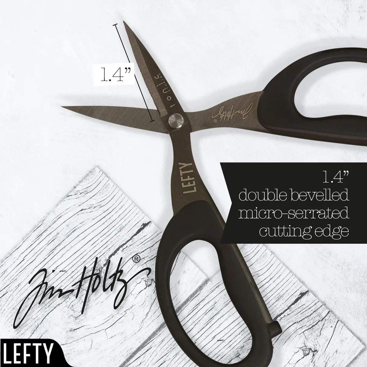 Tonic Studios Tim Holtz Left Handed Scissors 5 Inch Mini Snips with Micro Serrated Blade | Precision Crafting Tool - view 5