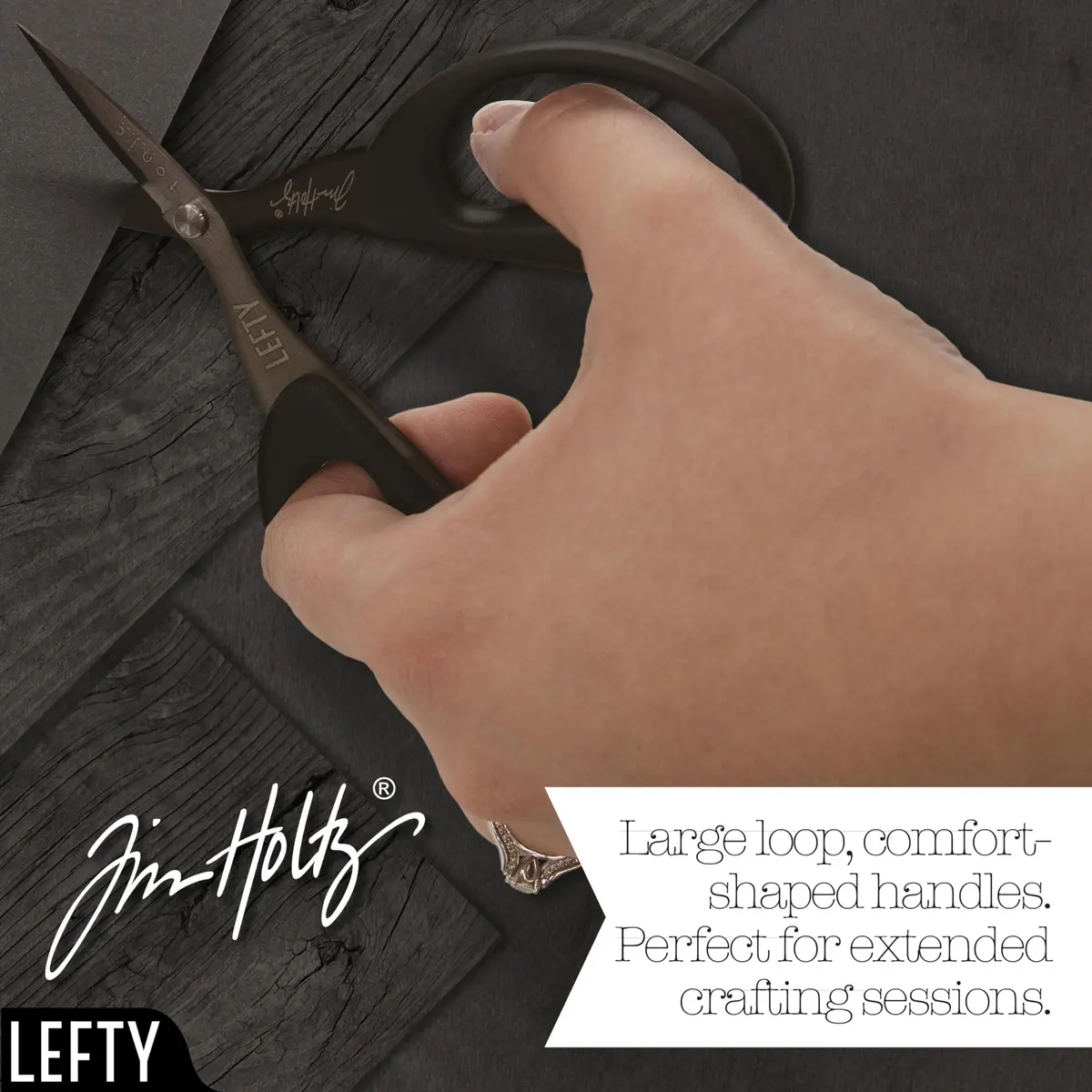 Tonic Studios Tim Holtz Left Handed Scissors 5 Inch Mini Snips with Micro Serrated Blade | Precision Crafting Tool - view 7