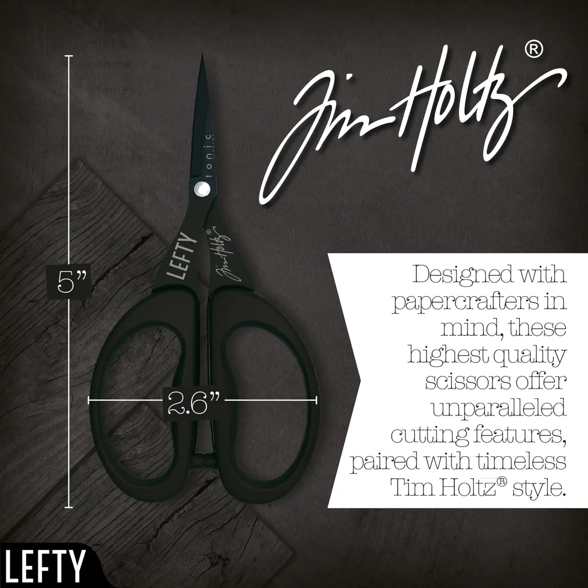 Tonic Studios Tim Holtz Left Handed Scissors 5 Inch Mini Snips with Micro Serrated Blade | Precision Crafting Tool - view 8